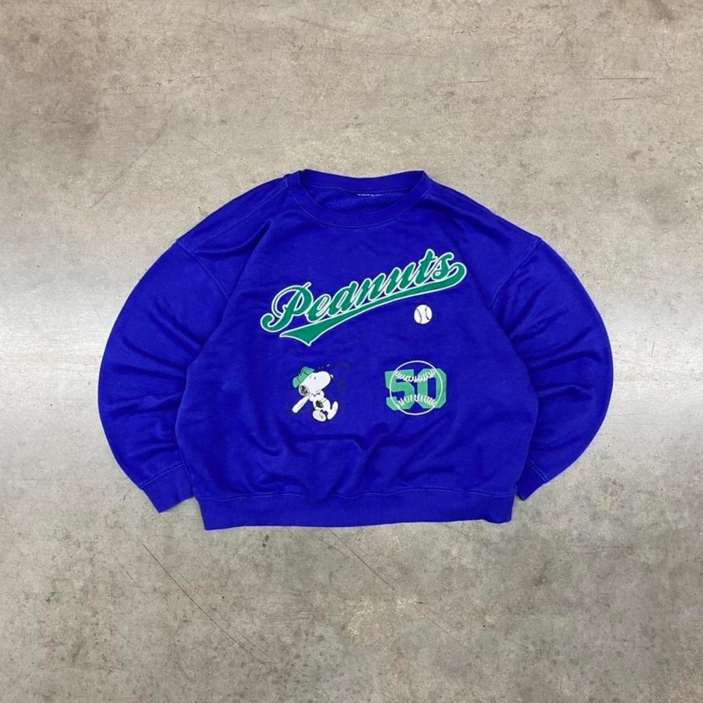 Vintage Blue Peanuts‎ baseball sweatshirt